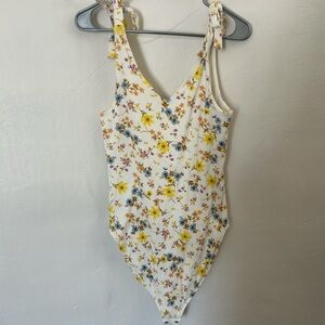 Old Navy Floral Swimsuit with Yellow and Blue Accents